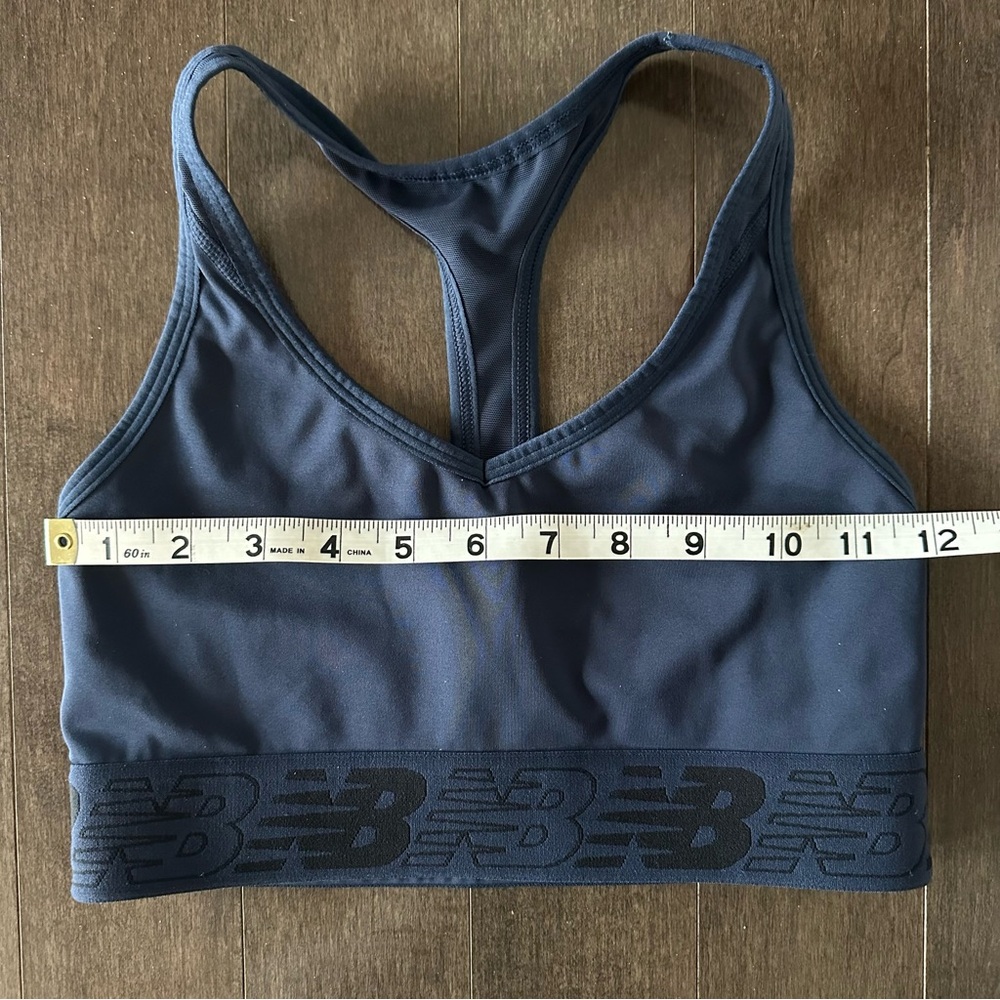 New Balance T Back Sports Bra Medium Support‎ Workout Athletic Size S - Picture 3 of 4